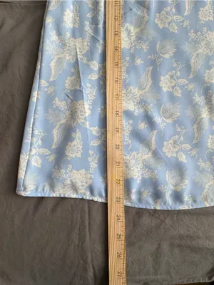 LC Lauren Conrad Light Blue Floral Short Sleeve Blouse thumbnail 8