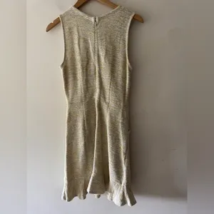 Loft Fit‎ and Flare Mini Tweed Flare Light Yellow Ivory Dress thumbnail 4