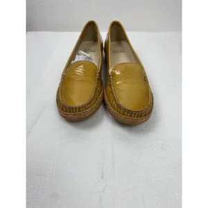 Stuart Weitzman Yellow Patent Leather Loafer Flats Braided Sole Women's 7 thumbnail 7