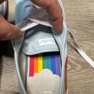 Keds x Sunnylife‎ Kickstart Rainbow Light Blue Canvas Sneakers Womens Size 7 thumbnail 4