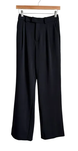 CUTS Essential Pants Black Wide Leg Pintuck Trousers Size 6 thumbnail 1