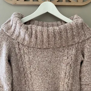 Anthropologie Sleeping On Snow By Off Shoulder Sweater Pink Sz Small thumbnail 2