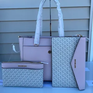 Michael Kors Powder Blush Maisie Tote 3 In 1 Large Leather Purse thumbnail 1