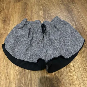 LULULEMON reversible black gray active athletic training shorts women's 6 thumbnail 6