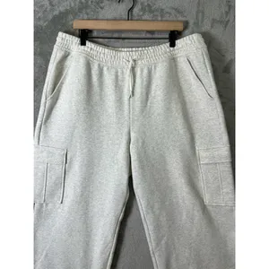 Athleta Easy Fleece Cargo Pants XL Gray Mid Rise Drawstring Lounge‎ Athleisure thumbnail 2