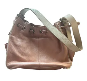 Kenneth Cole Pink Leather Slouchy Bucket Bag Y2K 2000s Revival thumbnail 1