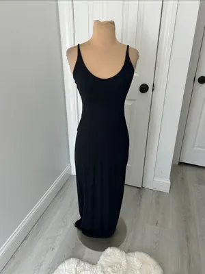 Skims Smooth Lounge Skimpy Scoop Neck Dress Obsidian thumbnail 5