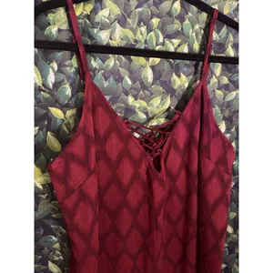 BAND OF THE FREE Lila Burgundy Autumn Slit Midi Dress Sleeveless Boho Medium thumbnail 6