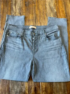 7 For All Mankind Grey Button Fly Skinny Jeans Size 32 thumbnail 2