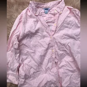 Old navy pink button down top thumbnail 2
