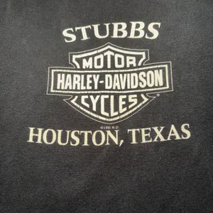 VTG 1995 Harley Davidson Rules Womens XL Baby‎ Tee Houston TX Ringer Shirt USA thumbnail 10