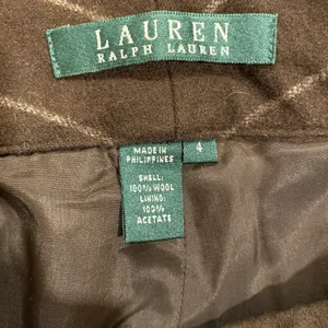 Lauren Ralph Lauren Polo Womens Brown Tan Pinstripe Wool Pants sz 4 Classic thumbnail 6
