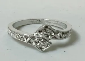 Silver Floral Carved Wrap Band Ring Jewelry Size 7 💍 thumbnail 1