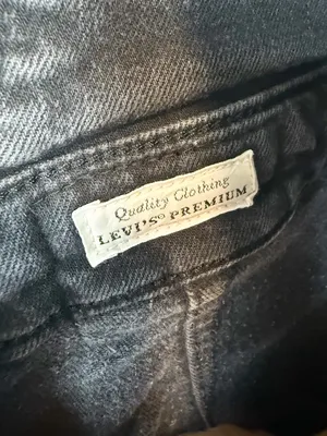 Levi’s Premium Ribcage Wide Leg Cropped Overalls Washed Black Size 25 thumbnail 13