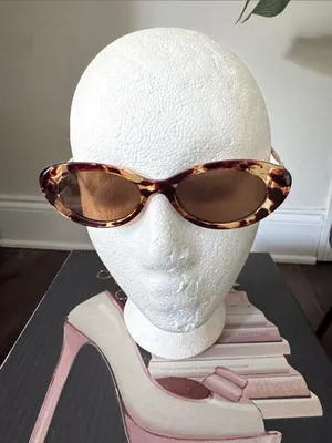 Women's Tortoise Oval Sunglasses with Brown Lenses thumbnail 1