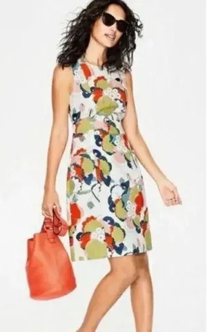 Boden Multi Color Printed Retro Pocket Shift Short Casual Dress Women’s 2 thumbnail 1