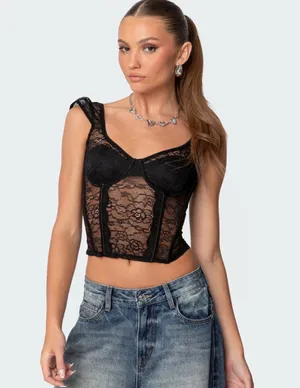 Edikted Black Corset Top thumbnail 1