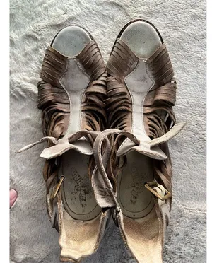 Freebird By Steven Arrow Women's Brown Leather Sandals Size 9 thumbnail 1