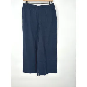 Lands End Pants Womens M Navy Blue Sport Knit Wide Leg Sweatpants Lounge Active‎ thumbnail 3