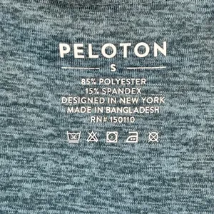 Peloton Women Sports Bra Heather Teal‎ Blue Racerback Cutout Logo Activewear S thumbnail 6