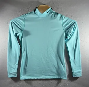 2062 | Nike Fit Dry Womens L Aqua Mock Neck Long Sleeve Athletic Top 254805 thumbnail 1