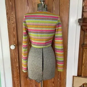 Blue Blush Rainbow Daze Knit Crop Cardigan - Size Medium thumbnail 8