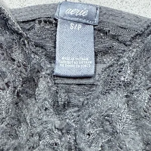 Aerie Lace Bralette V-Neck Stretch Bra Top Women's Size Small Dark Green thumbnail 3