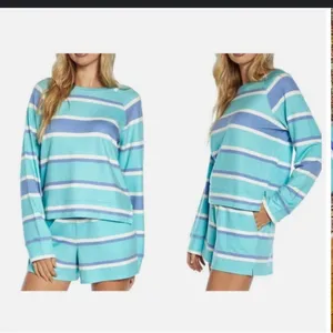 Wildfox Striped Long Sleeve Matching Lounge Wear Set Medium thumbnail 4