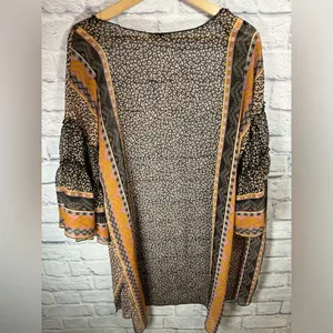 Democracy 3/4 sleeve double‎ ruffle stripe animal print kimono size small/medium thumbnail 6