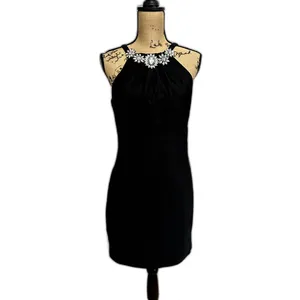 China Doll Embellished Evening Dress Small Black Polyester Crystal Beaded thumbnail 2