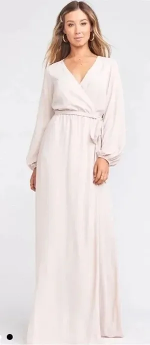 Show Me Your Mumu Lady Long Sleeve Wrap Dress Show Me The Ring Crisp Size XXS thumbnail 1