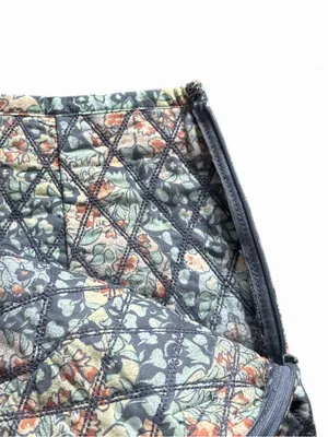Free People Darla Quilted Mini Skirt Blue and Peach Floral Sz 4 Cottage Dainty thumbnail 6