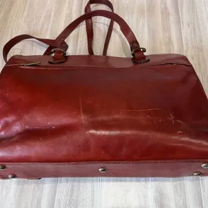 Texier Leather Satchel Shoulder Bag Work School Travel Vintage Redish Brown thumbnail 8