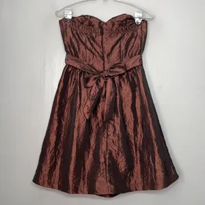 Mystic Brown Taffeta Strapless Dress Size S Prom Homecoming Dance HOCO Mini Y2K thumbnail 4