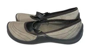Crocs Nubuck Leather Mary Jane Comfort Slip-On Brown/Tan 8 thumbnail 1