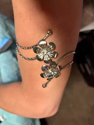 Beautiful Silver 2 Piece Floral Arm Cuffs thumbnail 2