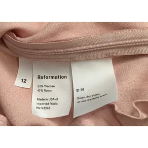 Reformation Pink Ruffle Square Neck‎ Blouse Long Sleeve Side Zip Top 12 / L thumbnail 7
