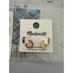 Madewell Sparkle Pavé Huggie Mini Hoop Earrings Crystal thumbnail 3