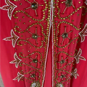 Made In India Pink‎ Beaded Maxi Dress With Scarf Size Large thumbnail 5