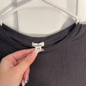 Garage Charcoal Gray Ribbed Baby Tee thumbnail 3