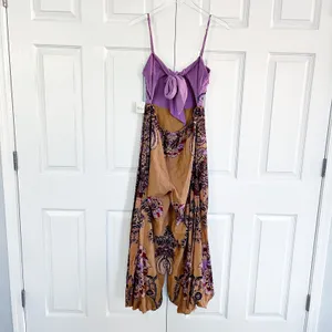 Free People Indio Sun Jumpsuit in Golden Combo thumbnail 10