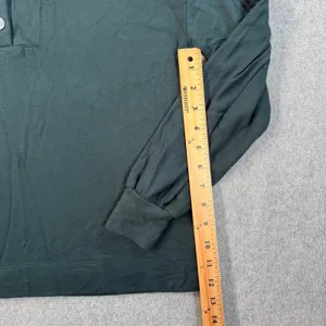 SOMA Women's Small Dark Green Collared Pullover Sweatshirt Snap Button Front thumbnail 6