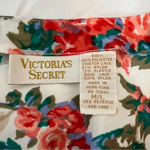 Vintage Victoria's Secret floral lace satin cami M/L thumbnail 11