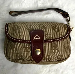 DOONEY & BOURKE Brown Signature Canvas Wristlet thumbnail 1