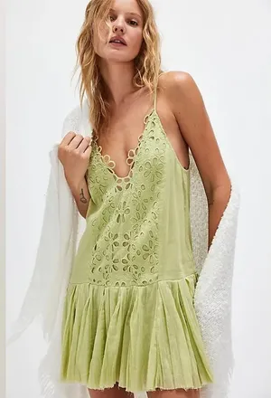 NWOT Free People One Casella Drop-Waist Slip Dress thumbnail 1