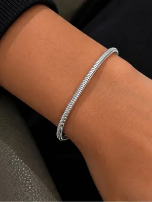 Sterling Silver Snake Chain Bracelet Lobster Clasp 8.5 Inches 7.5 Grams thumbnail 1
