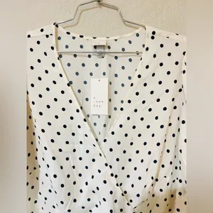 A New Day Black and White Puff Sleeve Mini Wrap Dress 2X thumbnail 12