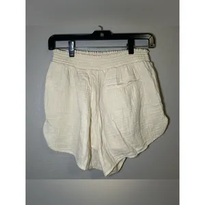 Aerie Neutral Gauzy High Waisted Textured 100% Cotton Shorts Women’s Size Medium thumbnail 6