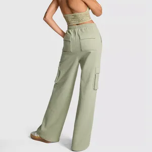 PINK New Long‎ IVY FLEECE WIDE-LEG CARGO SWEATPANTS long thumbnail 6