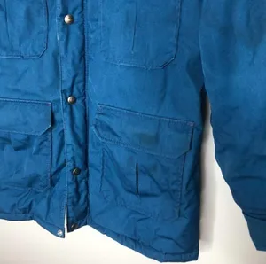 Woolrich vintage women's blue winter puffy jacket with pockets heavy medium thumbnail 4